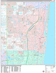 Boca Raton Wall Map Premium Style 2026